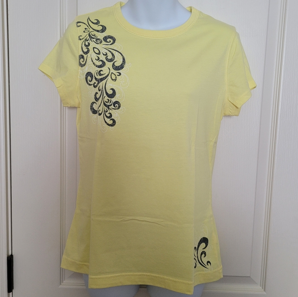 Tek Gear Yellow Decorative Athletic Top, Sz M, EUC